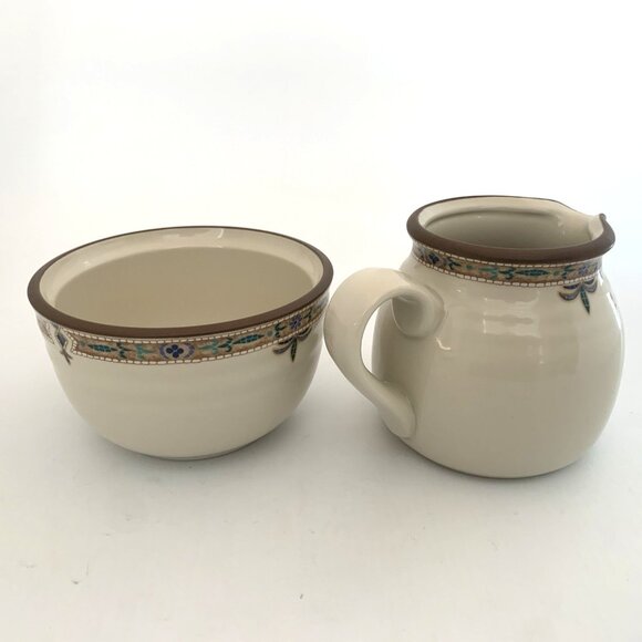 Noritake Chaparral 14 oz Creamer Pitcher and Open Sugar Bowl Stoneware 8482 - Picture 5 of 9